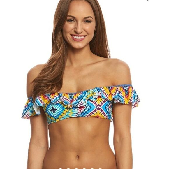 Jessica Simpson Other - Jessica Simpson Swimwear Surfside Convertible Ruffle Bikini Top